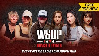 WSOP 2024  Ladies Championship Final table with Jamie Kerstetter PREVIEW [upl. by Ennayk]