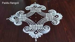 Dhanurmasam Muggulu ☘️7x3x3 dots Sankranti Muggulu ☘️ Latest Festival Rangoli ☘️Paddu Rangoli [upl. by Yllitnahc530]