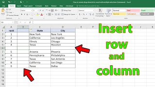 How to insert rows and columns in excel [upl. by Karla]