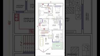 3565 2d house design plan  3565 2 bedroom house design with car parking house housedesign [upl. by Suryt]