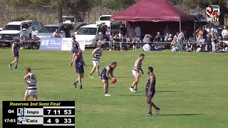 Reserves 2nd Semi Final  Imperials vs Coorong Cats [upl. by Ariahs654]