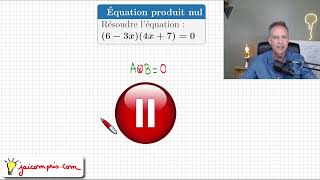 Exercice ♦ Résoudre une équation produit nul • 6 – 3x4x  7  0 ♦ Troisième [upl. by Ojoj]