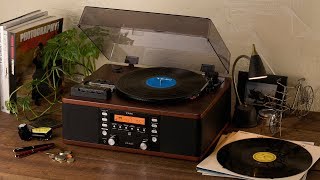 TEAC LPR550USB allinone turntablecassetteCD audio system review [upl. by Renaxela]