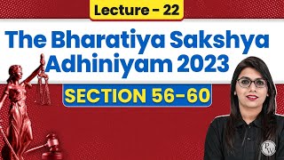 Bhartiya Sakshya Adhiniyam 2023  Lecture22 Section 5660 BSA 2023  Judiciary By PW [upl. by Dawn]