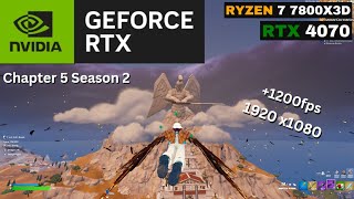 RTX 4070  Ryzen 7 7800X3D Fortnite Chapter 5 Season 2  Solos  performance mode  Low Meshes [upl. by Aleakcim]