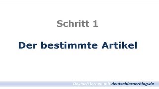 Deutsch lernen  Learn German Bestimmter Artikel  Deklination 01 [upl. by Manvell834]