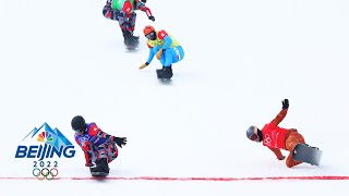 INSANE photo finish decides mens snowboard cross gold  Winter Olympics 2022  NBC Sports [upl. by Zosi]