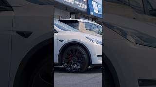 Tesla Restyling Avery Satin Light Grey Vinyl Wrap Gloss Black Powder Coating and XPEL Window Film [upl. by Jaban304]