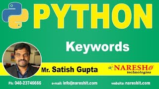 Python keywords  Python Tutorials for Beginners  Mr Satish Gupta [upl. by Eenttirb]