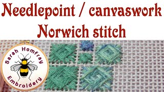 The best way to do Norwich stitch in needlepoint  canvasworkwork  Needlepoint stitches tutorial [upl. by Antonietta196]