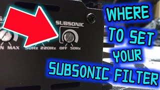 SETTING SUBSONIC FILTER [upl. by Anilesor]