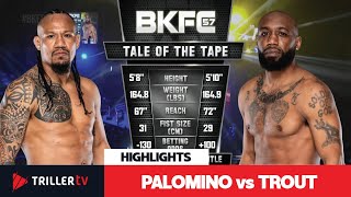 BKFC 57 Title Fight Highlights Palomino vs Trout [upl. by Brynn]