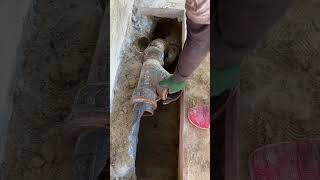 Digging Bar vs Cast Iron Sewer Pipe basementremodel demolition oldfarmhouse [upl. by Anirbes15]