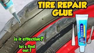 Fixing tire damage using TIRE REPAIR GLUE  motodave [upl. by Nevs]