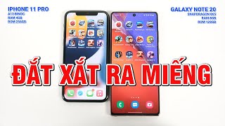 Speedtest iPhone 11 Pro vs Galaxy Note 20  quotĐẮT XẮT RA MIẾNGquot [upl. by Eillat]