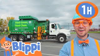 Garbage Trucks for Children with Blippi  Learn About Recycling [upl. by Trill]