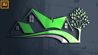 Logo Design In Illustrator  How to make a Logo and create realistic view of logo in photoshop cs6 [upl. by Narat]