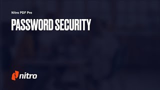 Nitro Pro Password Security [upl. by Gabriele]