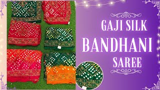 🔥Jaipur Special Pure Gaji Silk Bandhani Sarees designersaree gajisilk bandhanisarees [upl. by Nivrek]