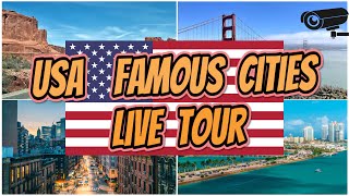 🔴🅻🅸🆅🅴🌎USA Webcam Tour🌆Explore Americas Most Famous Cities⭐Meteo🌦️Weather⚓New York🎡Los Angeles🧭 [upl. by Angeline]