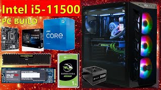 PC BUILD intel core i5 11500 processor 8GB RAM 256GB M2 1TB HDD 550W SMPS RGB CABINET etc [upl. by Corby]