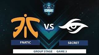 Fnatic vs Secret  Game 3  ESL One Katowice 2018 [upl. by Field]