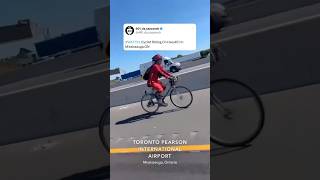 Cyclist Riding Bike On Highway 401 shorts [upl. by Newmann249]