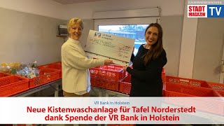 Neue Kistenwaschanlage für Tafel Norderstedt dank Spende der VR Bank in Holstein [upl. by Filberto]