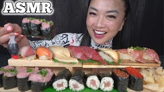 ASMR SUSHI PLATTER Full Face Friday EATING SOUNDS LIGHT WHISPERS  SASASMR [upl. by Wilcox]