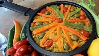 PAELLA DI VERDURE ricetta paella di verdure della tradizione [upl. by Nnylarej868]