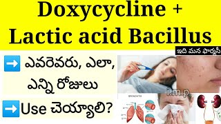 doxycycline Lactic acid bacillus capsule  Uses Sideeffects Dosage etc [upl. by Kiley]