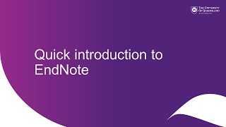 Quick introduction to EndNote [upl. by Maje863]