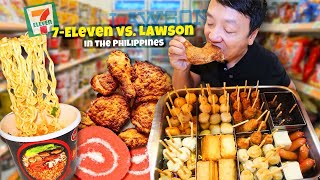 24 Hours Eating Only Filipino CONVENIENCE STORE FOOD 7Eleven vs Lawson in the Philippines [upl. by Xela]