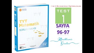 345 TYT MATEMATİK SAYFA 96 VE 97 SORULARIN ÇÖZÜMÜ [upl. by Esilana124]