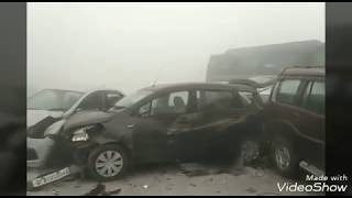 Today Fully Live cars accident on delhi ncr yammuna express due to fog [upl. by Avir]