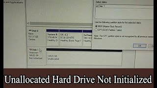 Unallocated Hard Drive Not initialized  Unallocated Space In Hard Drive Without Using any app [upl. by Niawd427]