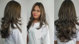 COMO HACER CORTE EN CAPAS PARA LUCIR EN CABELLO LARGO  LEONARDO RAMIREZ [upl. by Anaiek]