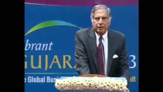 Ratan Tata speaking at the Vibrant Gujarat summit 2013 [upl. by Cadell]