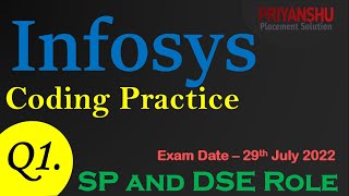 Infosys SP and DSE coding practice Infosys SP and DSE Coding Question  Infosys Coding Questions [upl. by Eedrahc788]