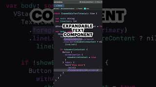 SwiftUI Expandable Text Reusable Component iosdevelopment swiftuibasics beginners [upl. by Alyhc220]