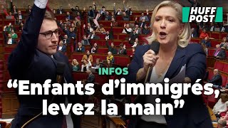 Léaument demande aux descendants d’immigrés de lever la main Le Pen répond « Bardella » [upl. by Aric]