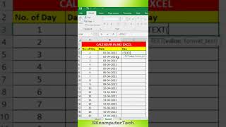 How To Create Calendar In MS Excel Main Calendar Kase Banaye  excel shortsfeed viralshort [upl. by Dionisio]