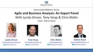 Webinar Agile and Business Analysis An Expert Panel with Lynda Girvan Chris Matts amp Tony Heap [upl. by Merv]