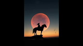 Woman on horse under the moon hourse moon woman motivation song music musicvideo fantasyart [upl. by Enneirb]