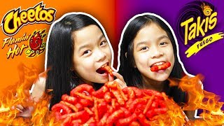 HOT CHEETOS AND TAKIS CHALLENGE [upl. by Atiruam942]