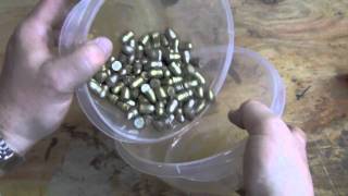 lubing and sizing bullets  Part 1 tumble lubingmov [upl. by Enialem]