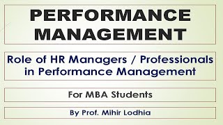 5  Role of HR Managers in Performance Management [upl. by Anifad]