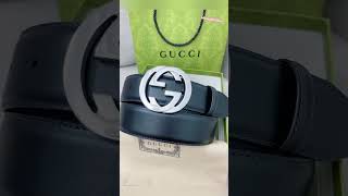 Gucci GG Marmont Thin Belt In Black Leather With Brass Buckle  Mens Riem luxe goederen Retrostijl [upl. by Yrdua]