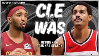 Cleveland Cavaliers vs Washington Wizards Full Game Highlights  Oct 26  2025 NBA Season [upl. by Eseilanna]