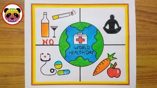 World Health Day Drawing  World Health Day Poster  Health Day Drawing [upl. by Hahseram458]